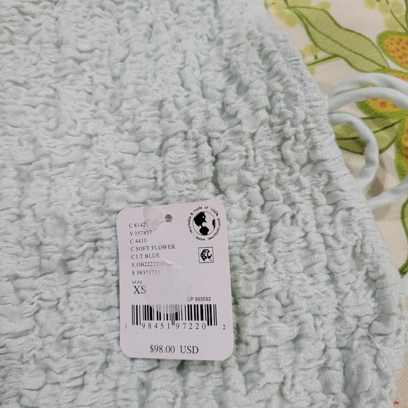 NEW Free People Sterling Maxi Dress in Size XS In Soft Flower Blue - Picture 8 of 10